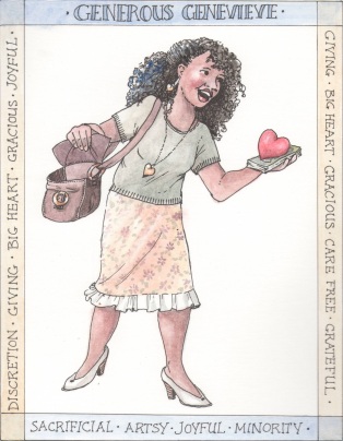 Wisdom with Wealth Generous Genevieve Illustration